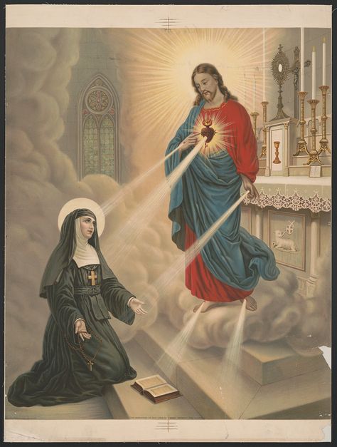 Margaret Mary Alacoque, Sacred Heart Devotion, St Margaret Mary, Jesus And Mary, St Margaret, Religious Images, Heart Of Jesus, Jesus Art, Catholic Art