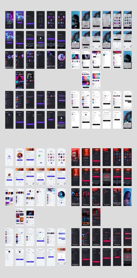 Music app UI Kit Music Ui Design, Music Player Ui Design, Music App Ui Design, Music Ui, Band App, Music App Design, Music Player Design, Music Streaming App, Music Player App