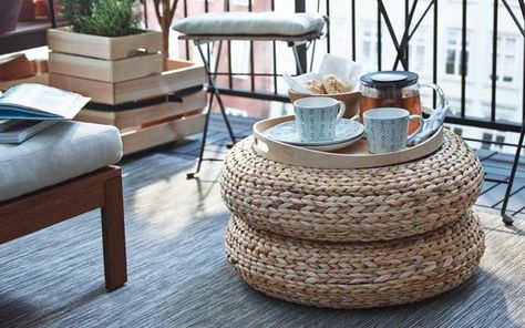 It's finally spring Dormer Nook, Alseda Ikea, Poofs Ottoman, Ikea Alseda, Ikea Deck, Ikea Wicker, Ikea Patio Furniture, Ikea Patio, Ikea Outdoor Furniture