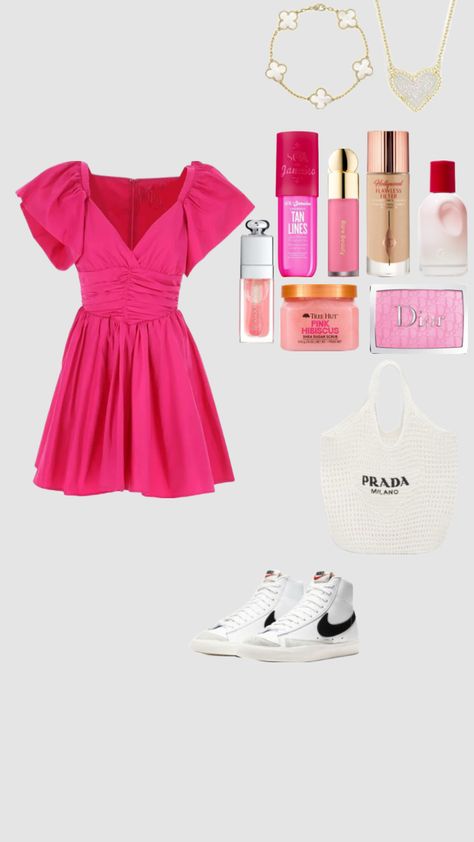 #pink #preppy #dior #dress #cute #fitinspo #glossier #fyp #fypshuffle #fyppppp #nike Walton Family, Pink Preppy, Dior Dress, Dior, Nike, Pink, Clothes