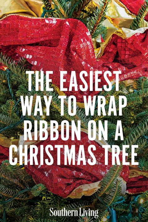 Classic Ribbon Wrap On Christmas Tree, Tree Garland Ribbon, Wrapping Ribbon Around Christmas Tree, Wide Christmas Tree Ribbon, Alternatives To Garland On Christmas Tree, Ribbon On Stocking, Christmas Tree With Vertical Ribbon, Garland Alternatives On Tree, Wide Ribbon Christmas Tree