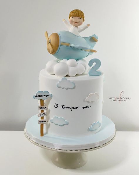 Time Flies First Birthday Cake, Airplane 1st Birthday Cake, Cake Smash Airplane Theme, Birthday Cake Airplane, Aviator 1st Birthday Theme, Airplane Cakes For Boys, Time Flies Cake Smash, Vintage Airplane Birthday Cake, Football Cake Design