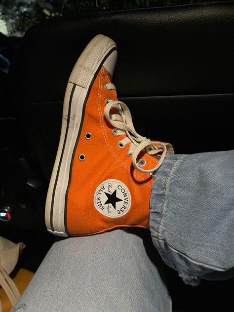 Orange Converse Aesthetic, Orange + Core + Aesthetic, Naranja Aesthetic, Meg Mccaffrey, Orange Converse, Random Aesthetic Pics, Converse Aesthetic, Orange Things, Cool Sneakers