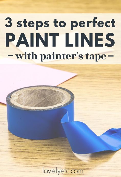 You really can paint like a pro when you know a few tricks to using painter's tape the right way. With these easy painting tips, you can get perfect paint lines every time. How To Tape Before Painting, How To Tape For Painting, How To Get Perfect Paint Lines, Painting Lines On Walls, Paint Lines On Wall Ideas, Lines On Wall, Tape Painting Ideas, Painters Tape Design Wall, Painters Tape Design