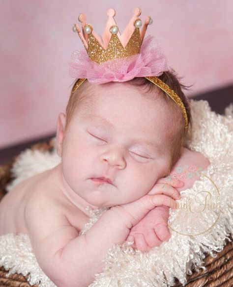 tiara coroa Baby Crown Headband, Newborn Hair Accessories, Baby Band, Newborn Crown, Baby Crown, Lace Crowns, Glitter Crown, Girls Crown, Toddler Headbands