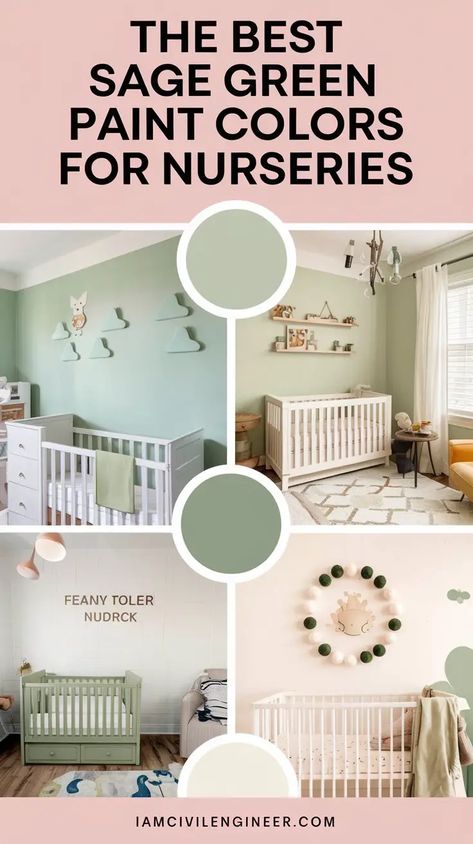 Sage Paint For Nursery, Sage Green Nursery Color Palettes, Best Sage Green For Nursery, Best Light Sage Green Paint Colors, Behr Green Paint Colors Nursery, Light Green Nursery Paint Colors, Bitter Sage Behr, Sage Green Nursery Paint Colors, Sage Green Wall Color