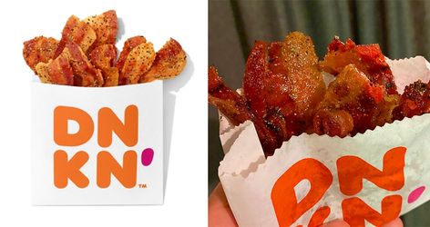 Dunkin's new Snackin' Bacon is giving us all the right reasons to have bacon for snacks! It's sweet, salty, and spicy all at the same time! Dunkin Snackin Bacon, Duncan Donuts, Caramelized Bacon, Pepper Seasoning, Bacon Breakfast, Candied Bacon, Bacon Recipes, Breakfast Food, Breakfast Sandwich