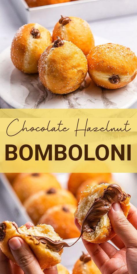 Let’s make this Chocolate hazelnut Bomboloni at home with me! Guarantee you with easy peasy steps, and perfect delightful flavor. No regret 😍 Chocolate Hazelnut Desserts, Chocolate Finger Desserts, Chocolate Bomboloni, Saved Desserts, Winter Dessert Recipes Easy, Hazelnut Recipes Desserts, Easy Desserts To Make At Home, Hazelnut Desserts, Chocolate Hazelnut Recipes