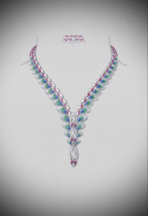 CARTIER. ‘DOHARA’ Necklace - gouaché #CARTIER #CARTIER2023 #CartierLeVoyageRecommencé #CollectionLeVoyageRecommencé #HighJewelry #Gouache Jewellery Rendering, Art Smith, Western Necklace, Jewelry Rendering, Western Necklaces, Jewellery Design Sketches, Diamond Girl, Jewelry Illustration, Jewelry Design Drawing