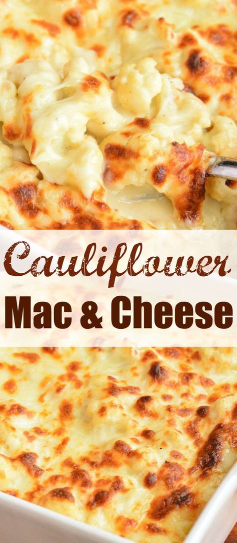 Cauliflower Mac and Cheese is creamy, cheesy, and comforting. It’s made with cauliflower, creamy cheese sauce, and baked with more cheese on top. #cauliflower #lowcarb #cheesesauce #cheesy #macandcheese Diet Salad, Keto Mac And Cheese, Best Mac N Cheese Recipe, Creamy Cheese Sauce, Comfort Pasta, Pasta Alternative, Cauliflower Mac And Cheese, Cauliflower Dishes, Best Mac And Cheese