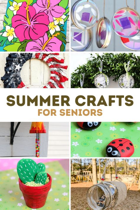 20 Fun And Easy Summer Crafts For Seniors To Boost Creativity Summer Crafts For Seniors Assisted Living, Art Crafts For Seniors, Fun Crafts To Do For Adults, Arts And Crafts For Nursing Home Residents, Fun Activities For Memory Care, Activities To Do With Nursing Home Residents, Memory Care Crafts Art Projects, Crafts To Do With Nursing Home Residents, Seniors Arts And Crafts