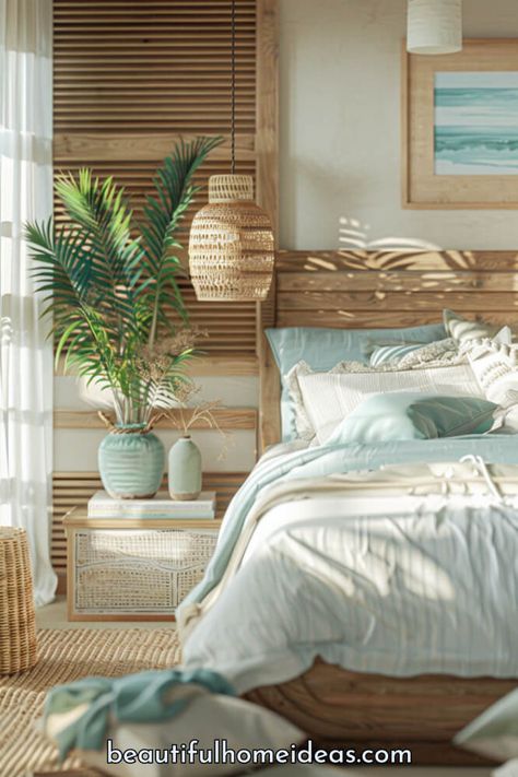 14 Best Boho Beach Bedroom Ideas For A Beautiful Bedroom - Beautiful Home Design Ideas Caribean Decoration Ideas Bedroom, Bedroom Coastal Boho, Beach House Home Decor, Ikea Beach House Ideas, Costal Boho Room, Sea Inspired Bedroom, Girls Beachy Bedroom, Beach Shack Bedroom, Beachy Decorating Ideas