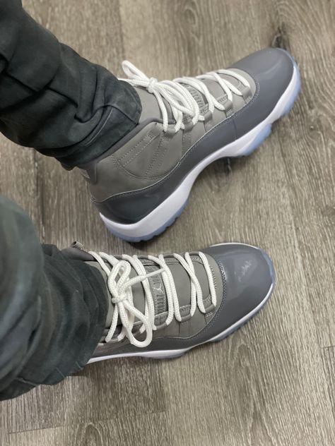 Grey 11s, Cool Grey 11s, Gray Hoodie Outfit, Jordan 11 Cool Grey, Buy Sneakers, Nike Air Jordans, Shoes Outfit Fashion, Urban Street Style, Cute Nike Shoes