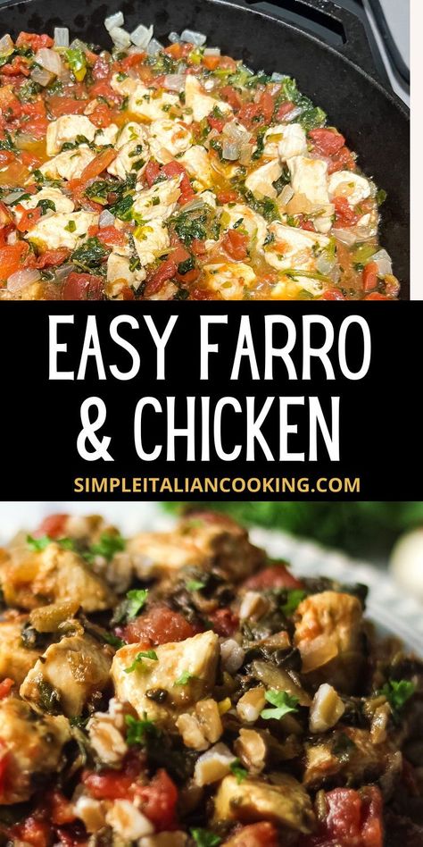 Recipes With Farro Healthy, Ground Chicken And Farro, Recipe With Farro, Faro Recipes Dinners, Farro And Chicken Recipes, Chicken Farro Recipes, Chicken And Farro Recipes, Healthy Farro Recipes, Farro Recipes Dinners