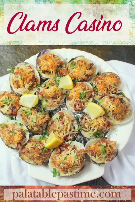 Clams Casino #MoviesandMunchies – Palatable Pastime Palatable Pastime Clams On The Half Shell, Clam Appetizers, Stuffed Clams, Curry Mussels, Seafood Ideas, Clams Casino, Lions Den, Delicious Seafood Recipes, Clam Recipes