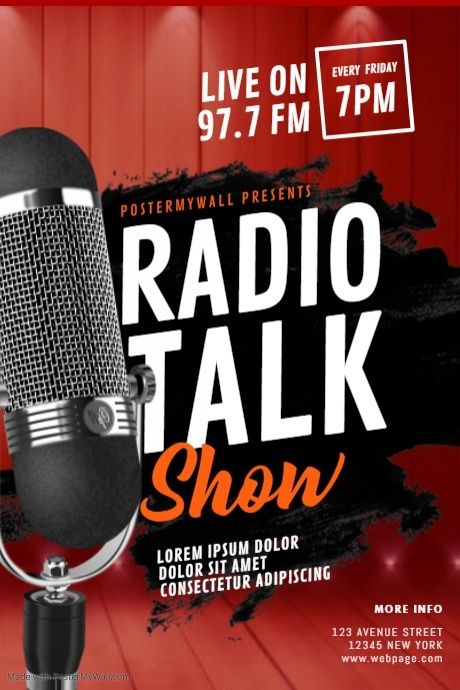 Radio Talk Show Flyer Template | PosterMyWall Talk Show Poster Design Ideas, Radio Show Flyer, Ig Live Poster Design, Talk Show Poster Design, Poster Talkshow, Talk Show Poster, Talk Poster Design, Graphics Design Flyer, Radio Poster