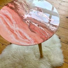 Untitled Pink Resin Furniture, Pink Resin Art, Pink Tables, Seni Resin, Diy Resin Projects, Resin Art Painting, Geode Art, Epoxy Table, Acrylic Pouring Art