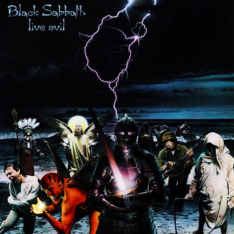 Black Sabbath - 1982 - Live Evil with Ronnie DIO.............. Black Sabbath Live, Black Sabbath Albums, Rock Album Cover, Tony Iommi, Rock Album Covers, Surf Music, James Dio, Power Pop, J Pop