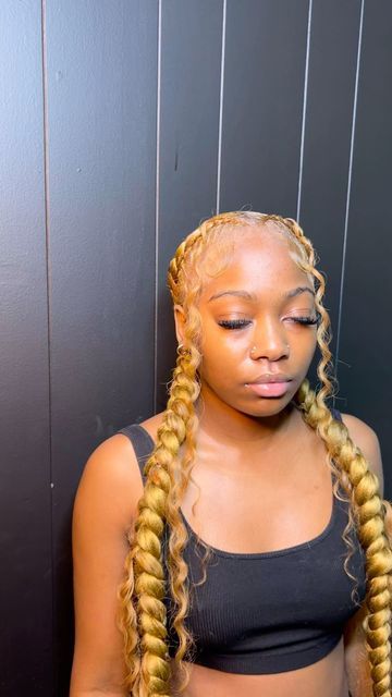 2 Braids With Curls, Two Braids Hairstyle Black Women, 2 Braids Hairstyles, Quick Braids, Two Braid Hairstyles, 2 Braids, Braided Hairstyles For Black Women Cornrows, Big Box Braids Hairstyles, Feed In Braids Hairstyles