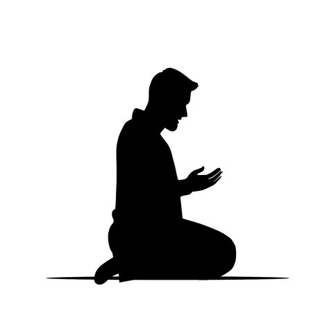 Praying Illustration, Siluet Art, Islam Ramadan, Islamic Prayer, Free Illustration, Free Illustrations, Silhouette Design, Free Graphic Design, Free Images