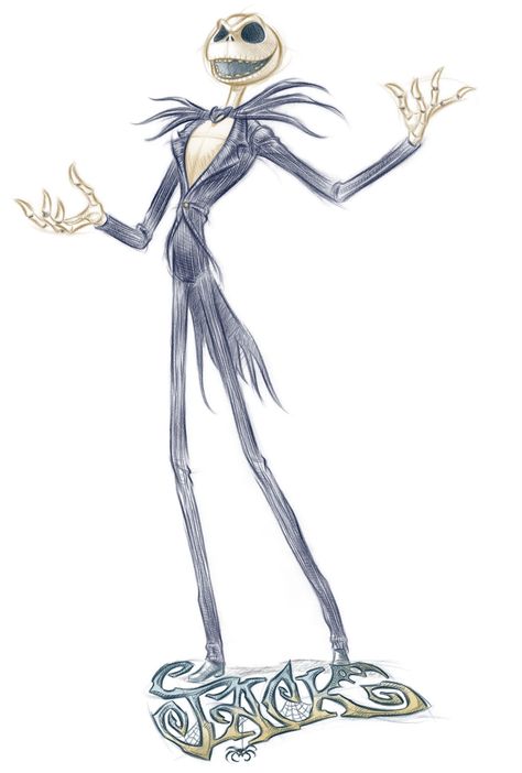 Jack by Pedro Astudillo Jack Skeleton Drawing, Jack The Skeleton Drawings, Jack Sleketon, Dancing Skellington Tattoo, Jack Skellington Drawings, Jack Skellington Sketch, Drawing Jack Skellington, Anime Jack Skellington, Jack Sleketon Drawing