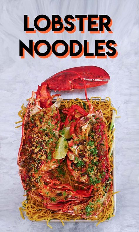 The BEST Lobster Noodles Recipe & Video - Seonkyoung Longest Lobster Noodles, Lobster Recipe, Fry Noodles, Sichuan Food, Shrimp Noodles, Seonkyoung Longest, Crazy Food, Asian Meals, Homemade Noodles