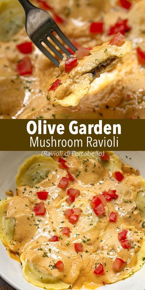 Olive Garden Ravioli Di Portobello Sauce, Mushroom Ravioli Olive Garden, Copycat Olive Garden Portabella Ravioli, Mushroom Sauce Ravioli, Copycat Olive Garden Mushroom Ravioli, Creamy Mushroom Ravioli Sauce, Olive Garden Mushroom Sauce Recipe, Light Ravioli Sauce, Ravioli Portobello