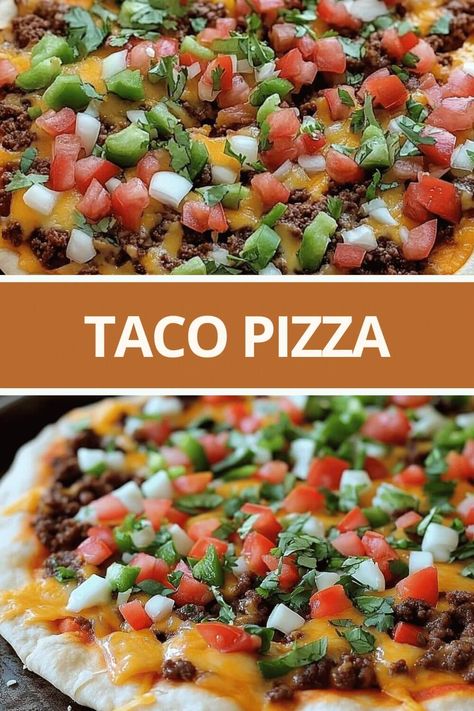 Easy Taco Pizza – Try it, you will not regret it! Sheet Pan Taco Pizza, Easy Mexican Pizza, Stromboli Recipes, Easy Taco Pizza, Ham And Green Beans, Pizza Taco, Taco Pizza Recipes, Crescent Roll Crust, Iced Tea Recipes Homemade