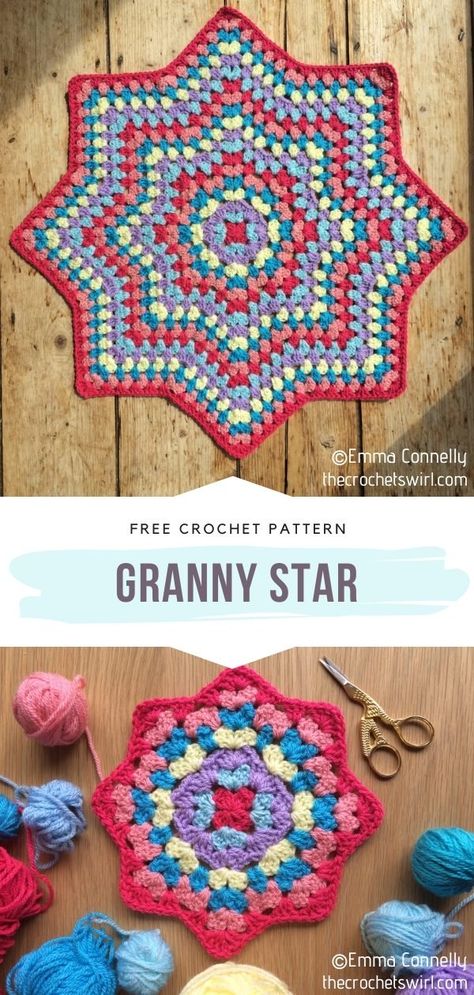 Granny Star Pattern, Granny Star Blanket Crochet Pattern, Crochet Star Hexagon, 8 Point Star Crochet Pattern, Star Crochet Blanket Pattern Free, 12 Point Star Crochet Pattern Free, Varigated Crochet Patterns Free, Crochet Star Blanket Free Pattern, Pride Crochet Patterns