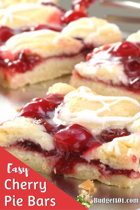 New Desserts Trends, Desserts To Go, Pan Bars, Cherry Pie Bars Recipe, Cherry Pie Filling Recipes, Cherry Pie Bars, Bar Desserts, Dessert Halloween, Cherry Bars