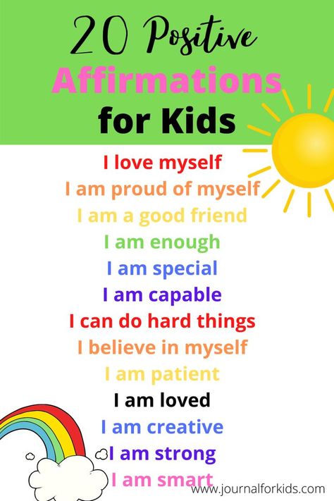 Elementary School Positive Affirmations, Preschool Daily Affirmations, Prek Affirmations, 1st Grade Affirmations, Kindergarten Daily Affirmation, Daily Affirmations For Classroom, Daily Affirmations For Kindergarten, Positive Afirmations Kids, I Am Statements Positive Affirmations