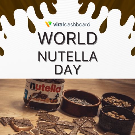 World Nutella Day Celebrated annually on February 5th, World Nutella Day is a holiday that celebrates Nutella – a sweetened cocoa hazelnut spread that is produced by the Italian candy company Ferrero.Nutella has become a global confectionery sensation that is now sold in over 75 countries. Follow us on social media for more updates #worldnutelladay #nescafe #cupcakedecorating #aleppo #ninhocomnutella #bontaitaliane #donutella #nutellabiscuits #ViralDashboard Nutella Captions For Instagram, Nutella Chocolate Milk, Nutella Be Ready, Italian Candy, Nutella Biscuits, Nutella Memes Hilarious, Chocolate Memes Funny, Candy Companies, Hazelnut Spread