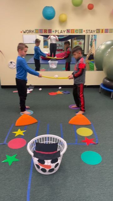 FTC Kids - Pediatric Therapy on Instagram: "Check out our small group co-treat, where our kiddos had a chance to work on socialization, communication, turn taking, sharing, and frustration tolerance along with a peer. 👬 The specific activities chosen also targeted motor control, graded force, timing utilizing metronome, motor planning, and teamwork!🙌 #kidsempowerment #therapyforkids #sensoryskills #kidstherapy #parentstruggles #individualtherapy #multisensorylearning #empowerkids #earlyyearsac Pediatric Occupational Therapy Group Activities, Motor Planning Occupational Therapy, Postural Control Activities For Kids, Occupational Therapy Group Activities, Frustration Tolerance Activities Kids, Tolerance Day Ideas, Motor Planning Activities For Kids, Turn Taking Activities, Pediatric Occupational Therapy Activities