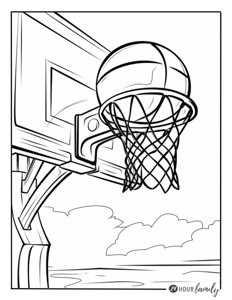 Basketball Coloring Pages Free Printable, Sport Coloring Pages, Basketball Coloring Pages, Kobe Bryant Basketball, Basketball Drawings, Bryant Basketball, Burlap Cross, Print Coloring Pages, Free Basketball