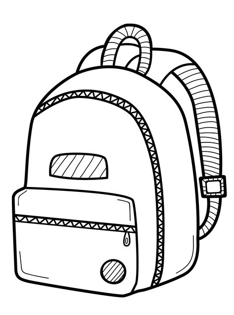 Backpack - Lol Coloring Pages Backpack Coloring Page, Lol Coloring Pages, Lol Coloring, Cute Coloring Pages, School Items, Kanken Backpack, School Year, Coloring Pages, Doodles