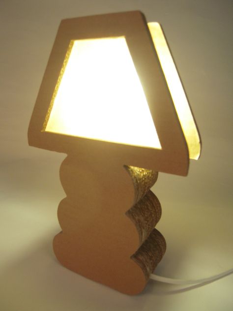 Handmade Cardboard Lamp, from recycled cardboard boxes by Green Spirit , via Behance Lamp With Recycled Materials, Card Board Lamp, Cardboard Prototype Products, Cardboard Light Fixture, Cardboard Pendant Light, Cardboard Light, Cardboard Table, Cardboard Lamp, Space Texture