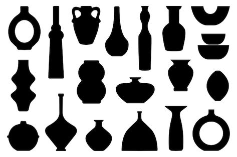 Pottery Shapes Ideas, Vase Logo, Pottery Illustration, Pot Shapes, Vase Illustration, Pottery Modern, Pottery Shapes, Ceramic Shapes, Composition Drawing