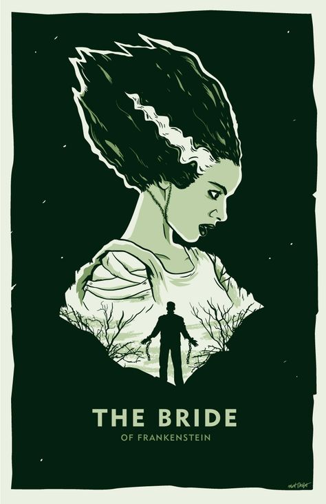 Bride of Frankenstein illustration by Matt Talbot Movies Illustration, Frankenstein Illustration, Horror Classics, The Bride Of Frankenstein, Frankenstein Art, Bridal Art, Queen Anime, Horror Artwork, Cool Monsters