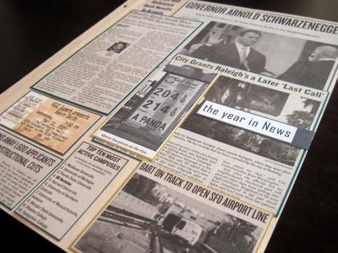 Remember the News 1 Newspaper Scrapbook, Scrapbook Design Ideas, Heritage Scrapbooking Layouts, Newspaper Layout, Scrapbook Design, Heritage Scrapbooking, Scrap Ideas, Newspaper Article, History Class