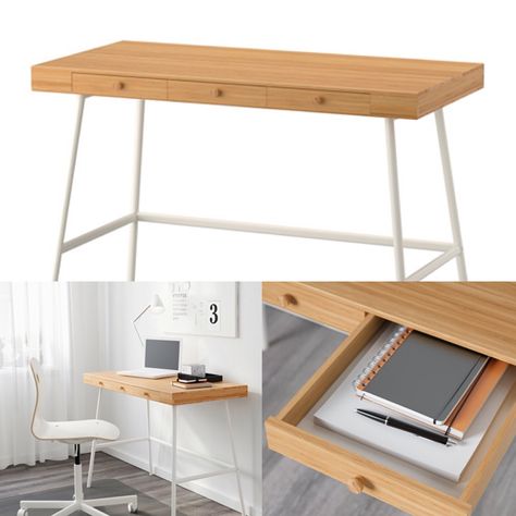 IKEA LILLASEN desk Lillasen Desk Hack, Ikea Lillasen Desk, Lillasen Desk, Hidden Rooms In Houses, Desk Ikea, Ikea Interior, Best Ikea Hacks, Minimal Interior Design, Ikea Desk