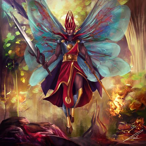 Fey King, Fae Characters, Artstation Illustration, Fae King, Fairy King, Male Fairy, Monster Ideas, Fantasy Wallpaper, D D Character Ideas