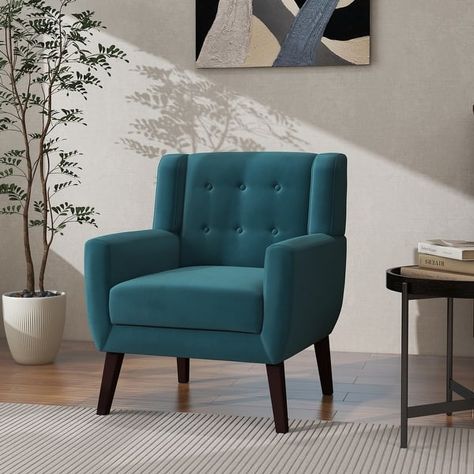 Accent Chair Living Room, Upholstery Armchair, Tufted Accent Chair, Velvet Living Room, Chair Living Room, Blue Armchair, Living Room Chair, Velvet Accent Chair, Upholstered Accent Chairs