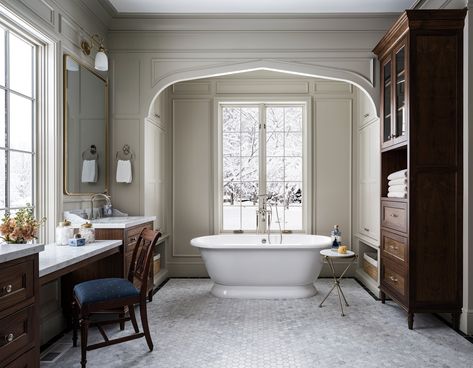 Lot 14 — Tiek Design Group Corner Jetted Tub, Tranquil Bathroom, What Is Interior Design, Tudor House, Dream Bathrooms, House Bathroom, Architecture Interior Design, Beautiful Bathrooms, Architecture Interior