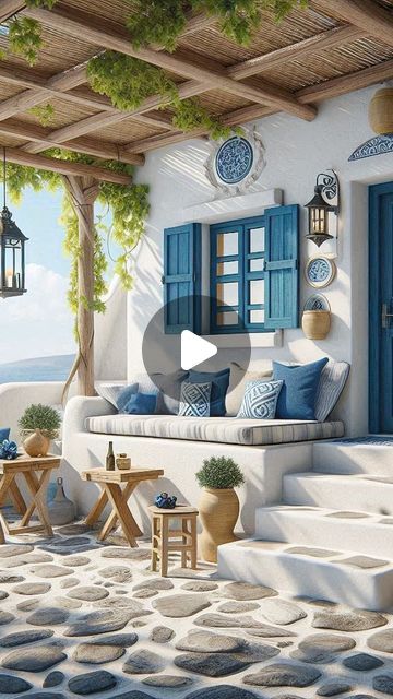 Häle Interior design on Instagram: "Greece | A dream house by the Mediterranean Sea 🩵
Did you live here? ✨

#home #dreamhome #homesweethome #interiordesign #architecture 

Design using AI by @hale_interior_design" Santorini Style Interior, Santorini Style Home, Summer Apartment, Apartment Inspiration, Mediterranean Sea, Apartment Interior Design, Apartment Interior, The Mediterranean, Style Home