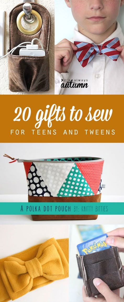 20 gifts to sew for teens and tweens - great tutorials for gifts you can make that they'll actually like! lots of ideas for boys & girls! Gifts To Sew, Holiday Hand Towels, Diy Sy, Trendy Sewing, Beginner Sewing Projects Easy, Sewing Projects For Beginners, Sewing Skills, Easy Sewing Projects, Diy Couture