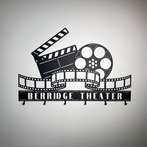 Theatre Room Decor, Movie Reel Decor, Theatre Room Ideas, Theater Room Decor, Movie Theater Rooms, Theatre Sign, Scrapbook Box, Movie Reels, Movie Decor