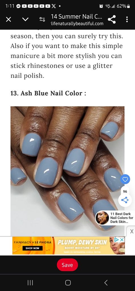 Dark Blue Oval Nails, Blue Oval Nails, Blue Nail Color, Colors For Dark Skin, Almond Nails Designs, Glitter Nail Polish, Dark Nails, Dewy Skin, Oval Nails