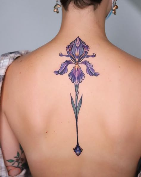 Colour Splash Tattoo, Splash Tattoo, Toe Tattoo, Art Nouveau Iris, Art Nouveau Tattoo, Iris Tattoo, Nouveau Tattoo, Colour Splash, Gorgeous Tattoos