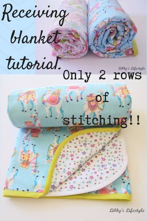 Receiving Blankets Diy, Flannel Receiving Blanket, Baby Gifts To Make, Diy Baby Blanket, Blanket Tutorial, Baby Receiving Blankets, Diy Baby Gifts, Baby Quilt Patterns, Handmade Baby Gifts