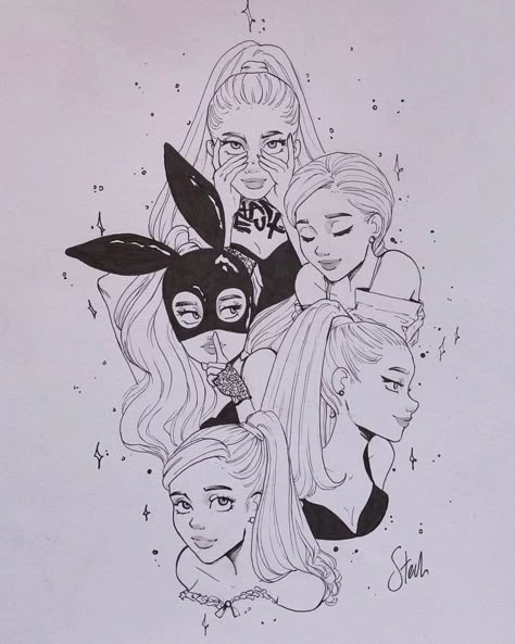 Ariana Grande Sketches Easy, Ariana Grande Tattoo, Birthday Canvas, Ariana Grande Anime, Cap Cup, Ariana Grande Background, Small Girly Tattoos, Ariana Grande Images, Ariana Grande Drawings